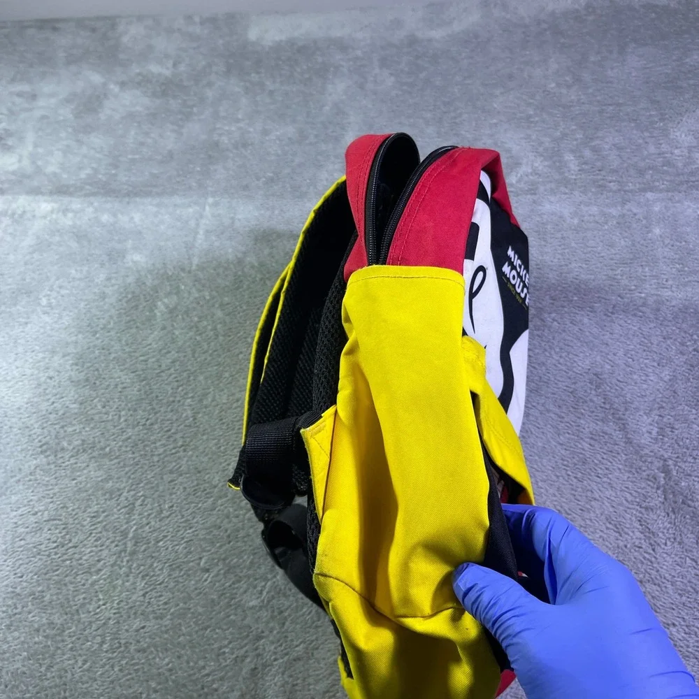 Mickey Mouse Backpack Red Yellow Black‎ Classic Character Print School Bag